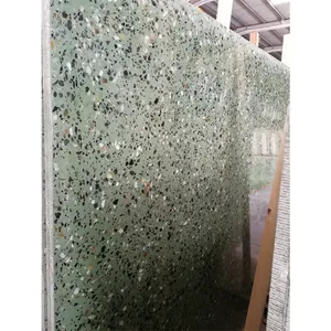 Polished grey green terazzo indoor outdoor terrazzo flooring marble wall floor tile stone terrazzo slab