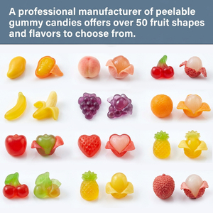 Fabricant de bonbons en gros, bonbons géants en forme de fruits pelables, pectine/<span class=keywords><strong>gélatine</strong></span>, BRC <span class=keywords><strong>Halal</strong></span>, emballage personnalisé - Product Image 2