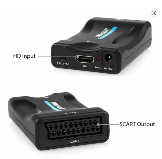 DHL 30pcs 1080P HDMI-compatible to SCART Video Audio Upscale Converter Adapter Signal Adapter with USB Cable for HDTV