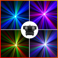 Luz de Escenario Multiefecto con 12 Brazos Giratorios, LED RGBW, Láser, Control DMX512/Activación por Sonido, para Hotel, Espectáculos en Vivo, KTV