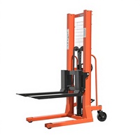 Chariot élévateur manuel hydraulique compact pour entrepôt, plateforme de levage légère avec fourches de 900 mm et levée de 1200 mm pour la manutention d'outils