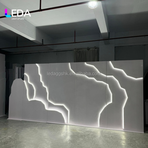 LEDA Custom Wedding Hall Stage Decoration White Wedding <b>Backdrop</b> <b>with</b> Light Acrylic <b>Backdrop</b> <b>Stand</b> for Events Decor - Product Image 3