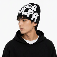 Topi rajutan jacquard unisex motif huruf Y2K, bahan akrilik, cocok untuk musim dingin, ukuran bisa diatur, untuk aktivitas sehari-hari, perjalanan, dan kegiatan luar ruangan.