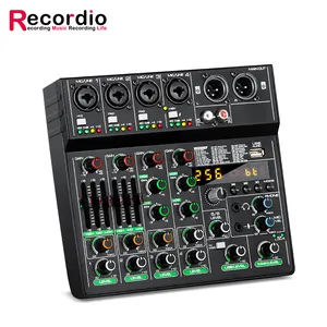 GAX-GT6 Multi-Funktionaler Mini-Audio-Mixer eingebaute Soundkarte 256 DSP Studio-Schallqualität für Heimmusik Produktion Webcast KTV