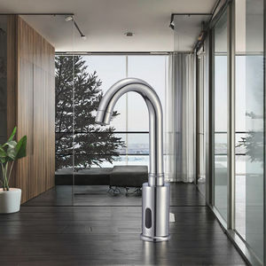 2 1自动智能混音器水龙头高身单孔黄铜盆水龙头，用于沙龙浴室-节水非接触式瀑布水龙头 - Product Image 3