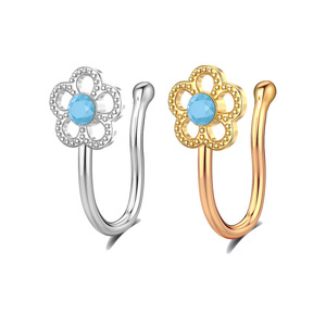 Anillo de <span class=keywords><strong>Nariz</strong></span> con Diseño de Corazón y Flor en Color Dorado, <span class=keywords><strong>Clip</strong></span> para la <span class=keywords><strong>Nariz</strong></span> Sin Perforación, Piercing de <span class=keywords><strong>Nariz</strong></span> Cuadrado de Cobre con Circonita, Piercing de <span class=keywords><strong>Nariz</strong></span> Moderno y de Moda - Product Image 5