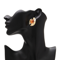 Boucles d'oreilles vintage style cour 2026, design haut de gamme, perles circulaires en résine, clous géométriques irréguliers en acrylique doré CCB pour femme