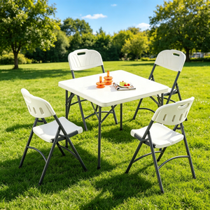 Wholesale HDPE Blow Molded White Foldable <strong>Stackable</strong> Plastic <strong>Chair</strong> Portable <strong>Garden</strong> for Wedding Outdoor Party Workshop Warehouse - Product Image 6