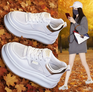 Zapatos Deportivos Casuales de Tacón Alto con Parte Superior de Malla Delgada de Piel de Vaca para Mujer, para Toda la Temporada - Product Image 6