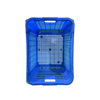 Caisse de récolte en plastique robuste 610*430*305mm, de qualité alimentaire, pour le transport de fruits et légumes, avec poignée en fer