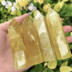 Tour de cristal de quartz citron naturel, obélisque de rhodonite, tour de cristal, énergie cristalline, guérison par le reiki, cadeau de cristal - Product Image 1
