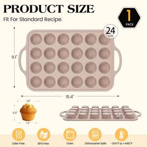 Moule à cupcakes mini en silicone avec cadre métallique renforcé, antiadhésif, sans BPA, certifié LFGB, 24 cavités, de la marque MUYULINS Factory, pour gâteaux américains. - Product Image 6