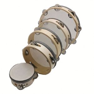 Tambourin en bois de 4 pouces de haute qualité, faible MOQ, prix attractif, son clair, instrument de percussion, cadeau musical - Product Image 1