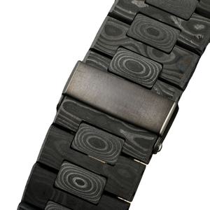 Reloj de Pulsera de Lujo para Hombre de Alta Gama con Patrón Damasco, Fibra de Carbono, Caja Octogonal de 40 mm, Esfera Negra Mate, Fecha Automática, Resistente al Agua - Product Image 5