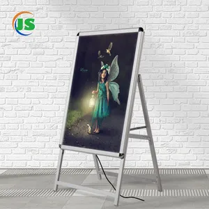 Draagbare Achtergrondverlichting Een Frame Enkele Dubbelzijdige Stoepbord Led Reclame Poster Display Board Stand