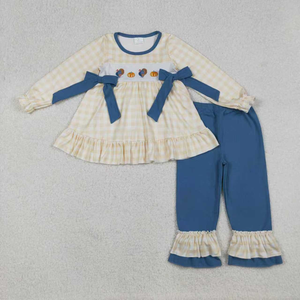 Conjuntos de Ropa para Niños al por Mayor, Conjuntos de Ropa para Niños de Primavera y Otoño, Conjunto de Blusa Rosa con Flores y Volantes para Niñas - Product Image 4