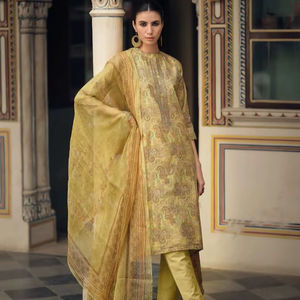 Haute qualité Style Vintage pur coton de pelouse Kurtis indien pakistanais Collection de vêtements fantaisie broderie impression numérique - Product Image 1