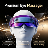 Masseur oculaire chauffant rechargeable, compression par pression d'air, vibration, appareil de massage des yeux, musique Bluetooth pour la fatigue oculaire, les yeux secs