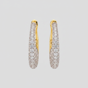 Pendientes de Aro de Oro Amarillo con Diamantes Auténticos - Product Image 2