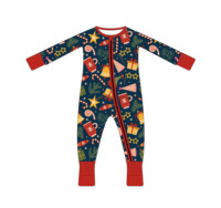 Pyjama à pieds couverts pour nouveau-né, motif trèfle porte-bonheur, barboteuse à manches longues pour bébé fille