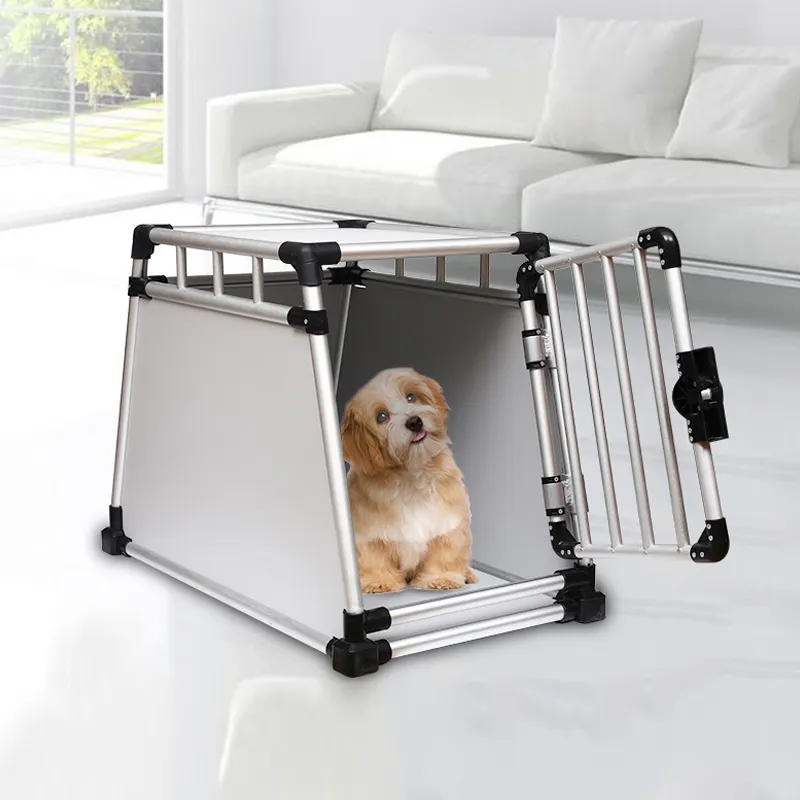 Anti-bite metal dog cage funny-shaped dog kennel secure pet outdoor carrier cage with door lock