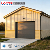 Garajes Prefabricados de 16*23*12 pies, Estructura Metálica Prefabricada de Acero Ligero, Cobertizo Agrícola, Almacén Modular de Acero, Taller