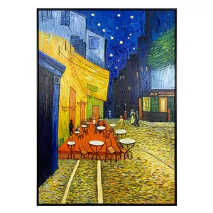 Abstract Canvas Hand Painted Street Art Oil Paintings Reproduction Handmade City View Van Gogh Painting