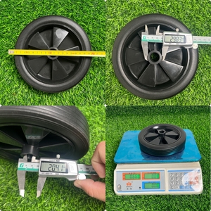 Ruota Girevole in Gomma Piena da 8 Pollici, Capacità di Carico 80kg, Silenziosa, Durevole, Antiscivolo, Senza Freno, per Carrelli da Pulizia Alberghieri - Product Image 2