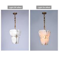 Lustre moderne de luxe à cadre en fer courbé de haute qualité, abat-jour en pierre, blanc chaud, commande par interrupteur, hauteur réglable, pour toutes les pièces, luminaires suspendus