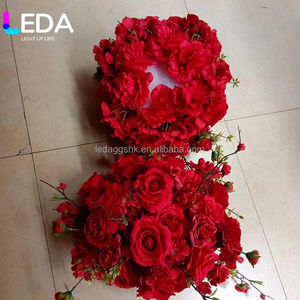 Boule de fleurs artificielle en rose rouge LEDA, très vendue, 50 cm, 60 cm et 70 cm - Product Image 2