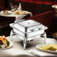 2025 Edelstahl Sichtbarer Buffet ofen Ovale und quadratische Chafing Dish mit Kunststoffst änder Küchen ausstattung