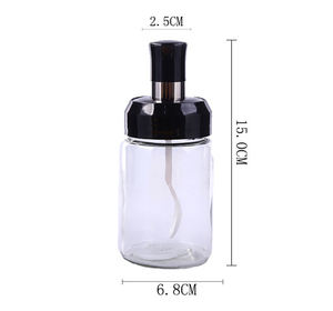 250Ml Glazen Kruidenfles Kruidencontainer Met Lepelborstel Bakolie Zout Organizer Pot Keuken Accessoires - Product Image 6