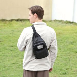 Factory Black <b>Medium</b> Tactical Sling Bag Sport Outdoor <b>Backpack</b> Zipper Closure Polyester Lining Stylish Fashion Design - Product Image 2