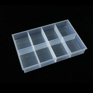 Wholesale plastic pp Transparent big 8 grids tray desktop storage box No cover trays