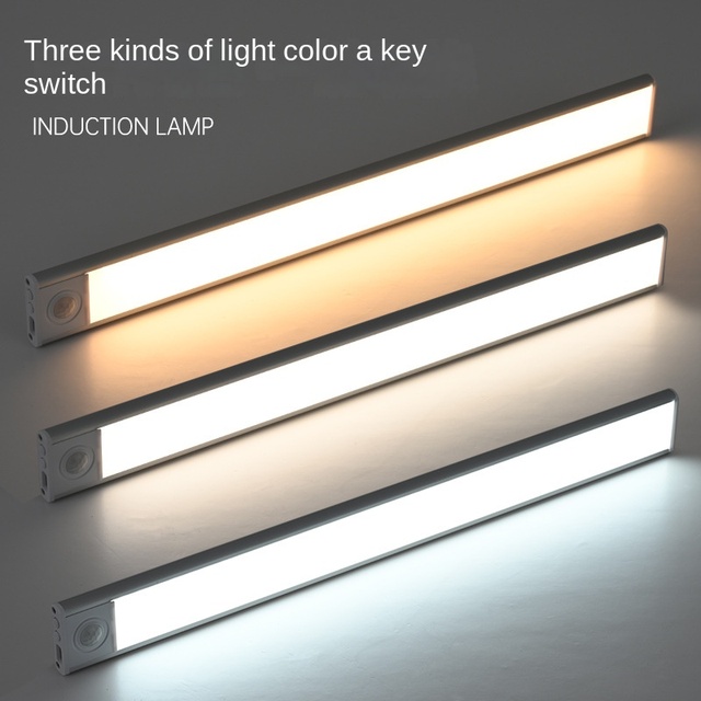 Upgrade Magnetic Lamp 3 Colors Motion Sensor Under Counter Wireless Lighting Rechargeable Led Closet Light Under Cabinet Light