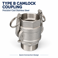 Raccord Camlock Type B en acier inoxydable, coupleur mâle et femelle à filetage NPT