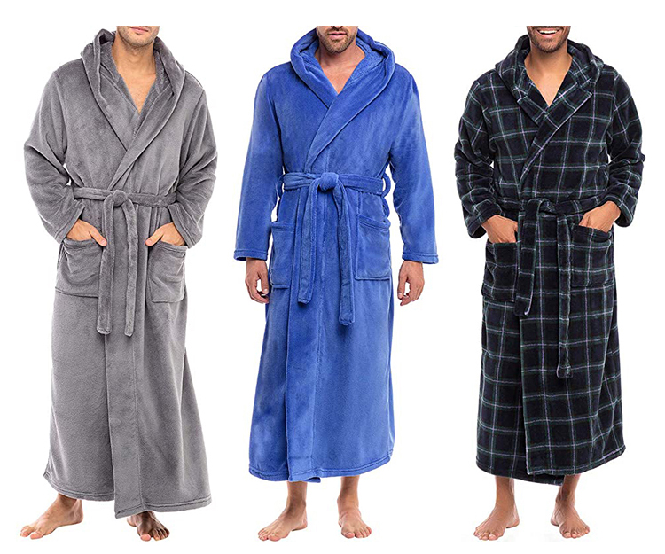 Фабричное теплое Фланелевое Полотенце, флисовый Халат с капюшоном, длинное кимоно большого размера, мужское платье для отеля, оптовая продажа