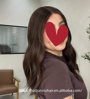 Perruque brésilienne en gros, brun moyen, nœuds blanchis, ligne de cheveux et cuir chevelu naturels, dentelle HD, sans colle, ajoute du volume, pour patients en chimiothérapie