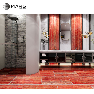 Azulejos de travertino rojo de piedra natural Proyecto de mesa de travertino rojo de pavo Panel de pared Losas decorativas de travertino Azulejos de piso - Product Image 3