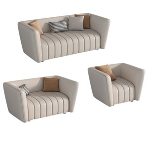 Divano Nordico di Lusso in Pelle PU Napasi con Spugna, per Piccoli Appartamenti, Soggiorno Moderno e Semplice, Doppio, Diritto, di Tendenza - Product Image 4