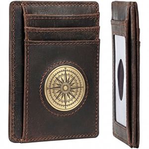 Bulk Price Leather Wallet for <b>Tag</b> RFID Blocking Custom Logo Minimalist Slim Front Pocket Wallet - Product Image 1