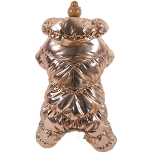 सर्दियों में गर्म और विंडप्रूफ पालतू जैकेट वाटरप्रूफ ऊन के साथ चमकदार फिनिश, क्लासिक ठोस रंग - Product Image 3