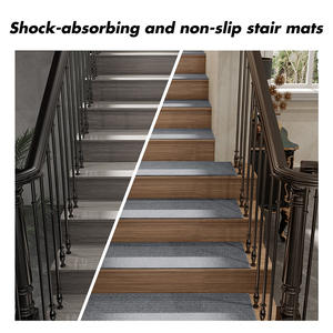 Tapete Tejido para Escaleras, Rectangular, Gris, Antideslizante, para Uso Doméstico, Color Sólido, Material Tejido - Product Image 4