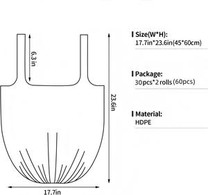 ถุงขยะพกพา Huamaohengchun, 60 ใบ ถุงขยะขนาดเล็กแบบหนาสำหรับสำนักงาน ถุงขยะสีดำแข็งแรง - Product Image 3