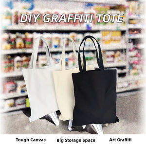 Bolsa de Compras de Algodón Personalizada <span class=keywords><strong>Rungo</strong></span> con Asa Larga, Cierre de Cremallera, Patrón de Letras, Tamaño Grande y Práctica - Product Image 6