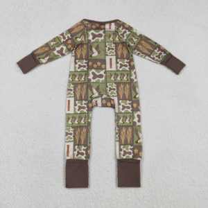 Combinaison de camouflage pour bébé fille avec fermeture éclair cachée, vêtements de nuit pour nouveau-né et tout-petit, vente en gros - Product Image 3