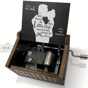 आप मेरे धूप उत्कीर्ण प्रिंट हाथ क्रैंक्ड संगीत बॉक्स लेजर लकड़ी मिनी संगीत बॉक्स नवीनता उपहार - Product Image 4