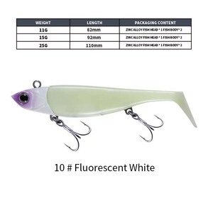 Oem ODM mái chèo đuôi mềm nhựa bơi mồi Twister cá câu cá thu hút màu đen Minnow Shad thu hút Jig đầu móc mềm thu hút - Product Image 3