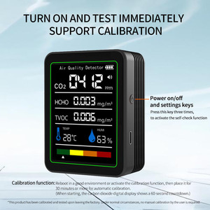 Air Quality Monitor PM2.5 HCHO TVOC CO2 Temperature Humidity OLED Display Shenzhen Made ZN-MT05 - Product Image 3