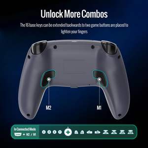 3.5mm Audio Jack (Black/Blue + Blue/Gray) 9 RGB <b>Light</b> Colors Foldable ABS Material Gaming <b>Finger</b> Sleeve - Product Image 5